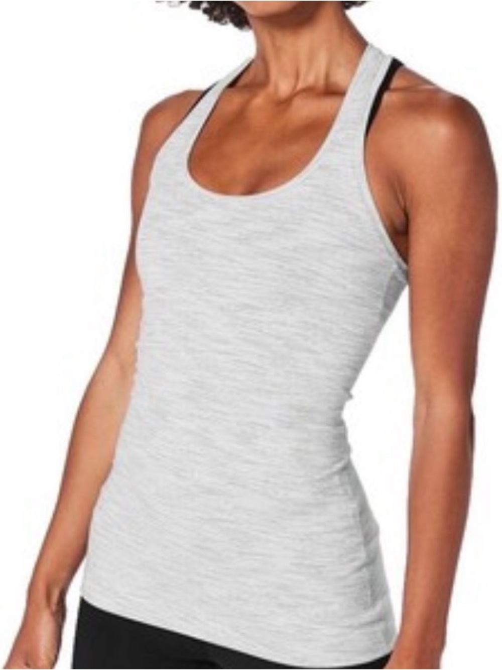 Athleta Light Gray Women's Ribbed Racerback Tank Top